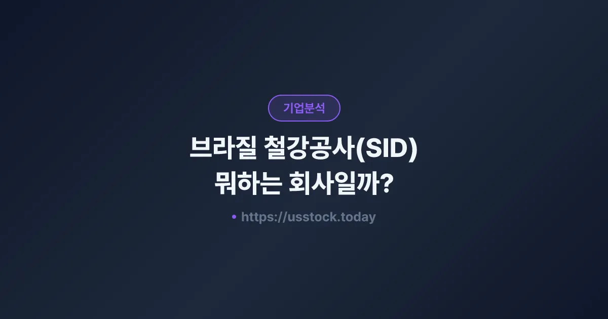 브라질 철강공사(SID) 뭐하는 회사일까? - 주가 전망·실적·시총·관련주·본사 총정리