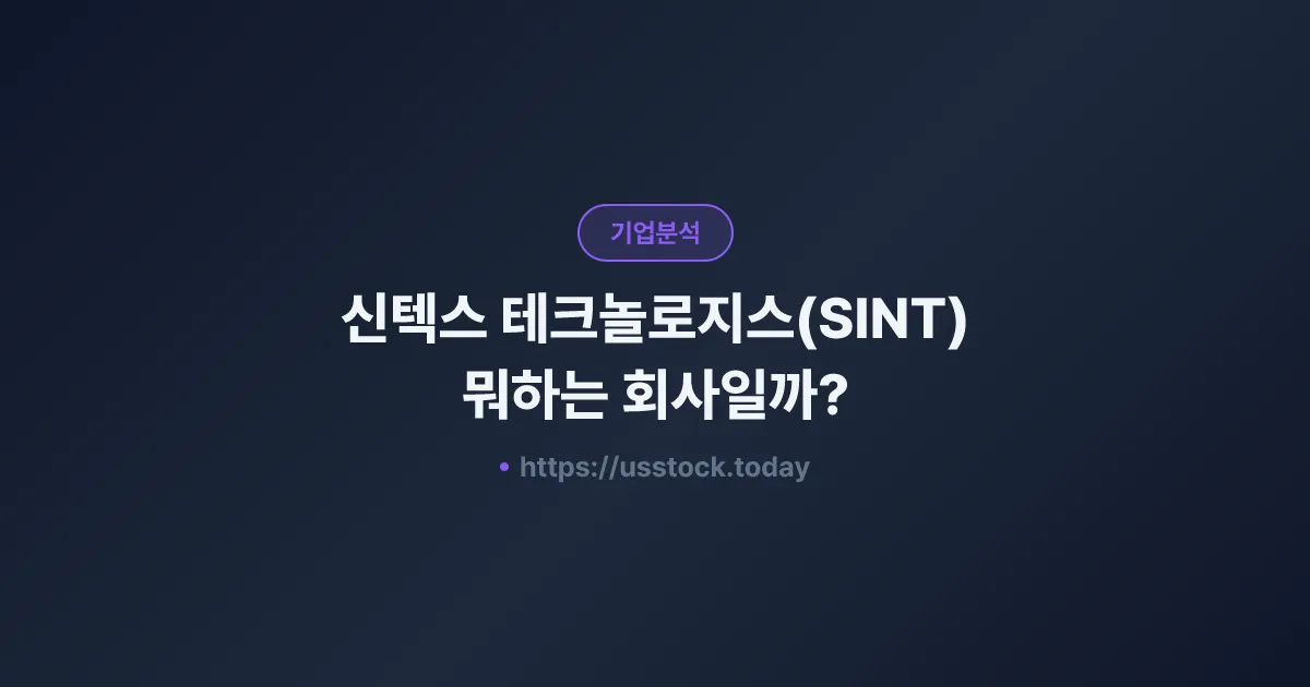신텍스 테크놀로지스(SINT) 뭐하는 회사일까? - 주가 전망·실적·시총·관련주·본사 총정리