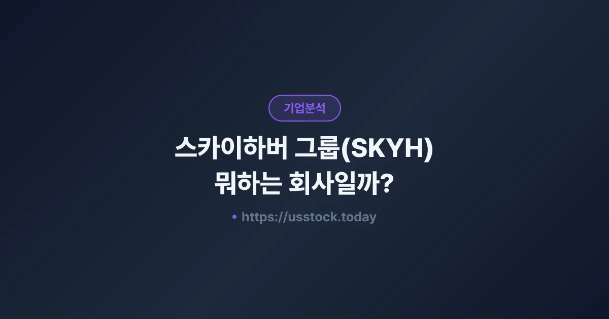 스카이하버 그룹(SKYH) 뭐하는 회사일까? - 주가 전망·실적·시총·관련주·본사 총정리