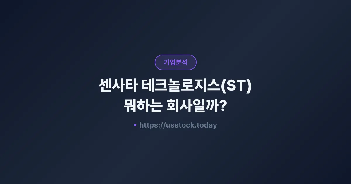 센사타 테크놀로지스(ST) 뭐하는 회사일까? - 주가 전망·실적·시총·관련주·본사 총정리
