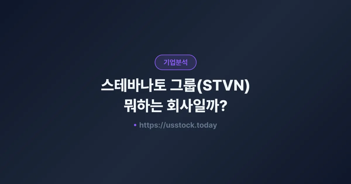스테바나토 그룹(STVN) 뭐하는 회사일까? - 주가 전망·실적·시총·관련주·본사 총정리