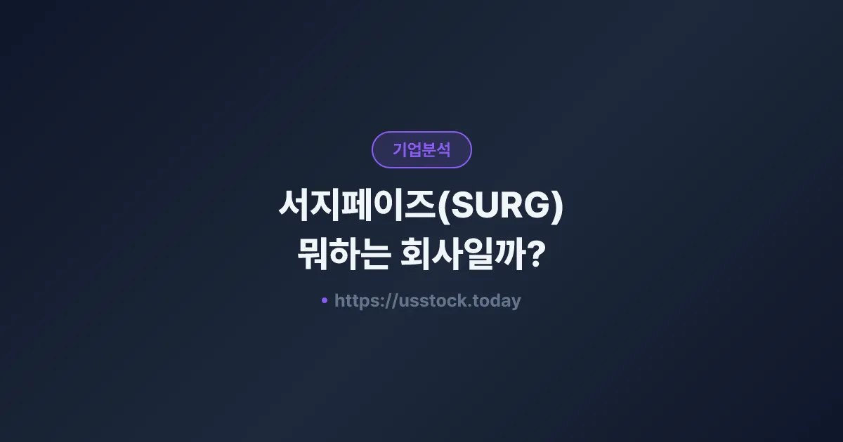 서지페이즈(SURG) 뭐하는 회사일까? - 주가 전망·실적·시총·관련주·본사 총정리