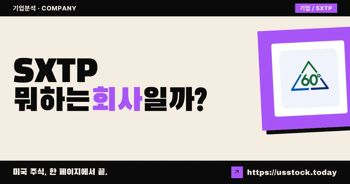 60 디그리스 파마슈티컬(SXTP) 뭐하는 회사일까? - 주가 전망·실적·시총·관련주·본사 총정리