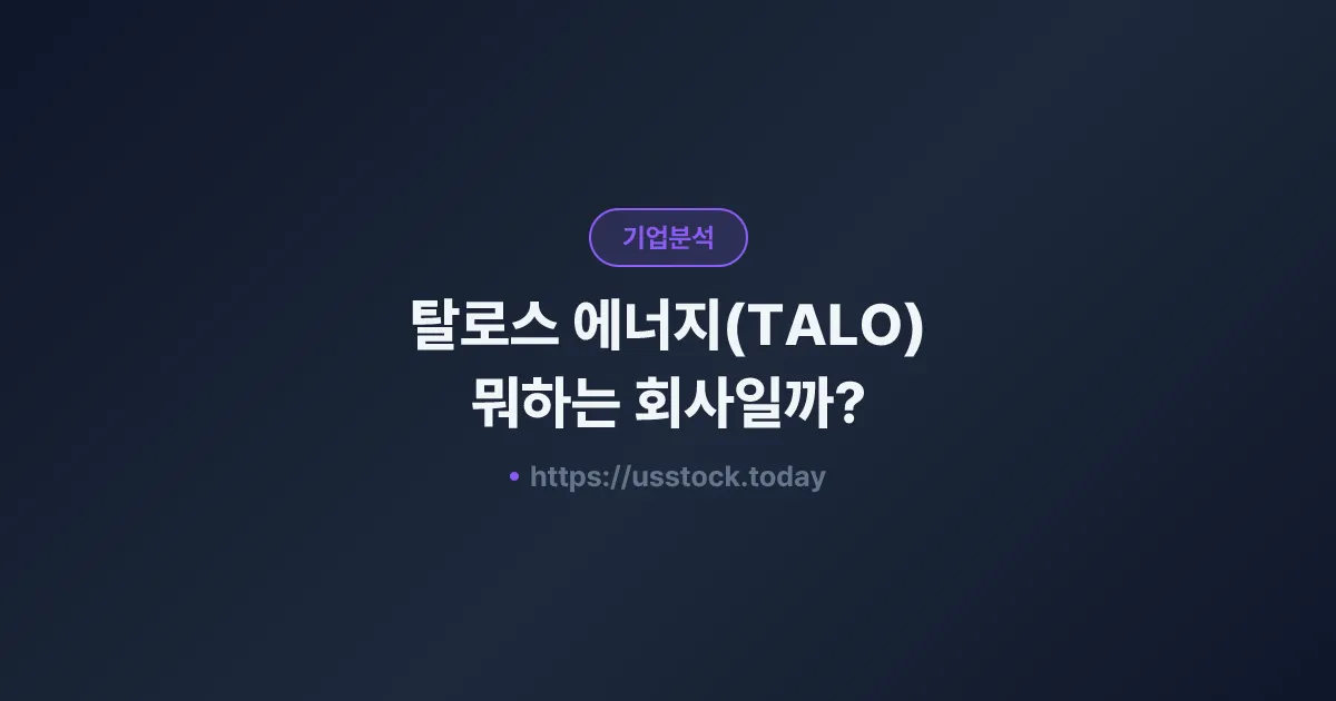 탈로스 에너지(TALO) 뭐하는 회사일까? - 주가 전망·실적·시총·관련주·본사 총정리