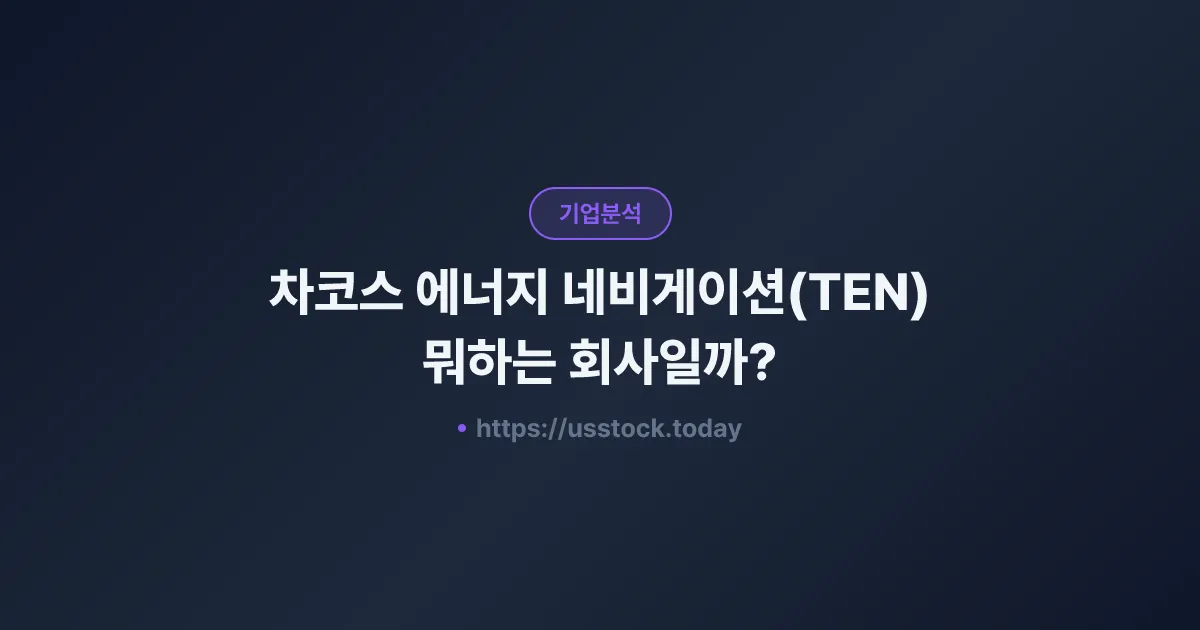 차코스 에너지 네비게이션(TEN) 뭐하는 회사일까? - 주가 전망·실적·시총·관련주·본사 총정리