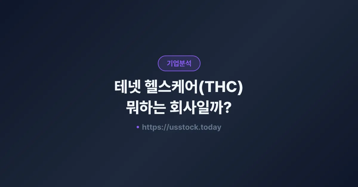 테넷 헬스케어(THC) 뭐하는 회사일까? - 주가 전망·실적·시총·관련주·본사 총정리