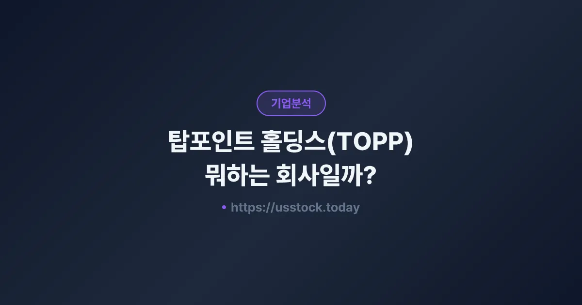 탑포인트 홀딩스(TOPP) 뭐하는 회사일까? - 주가 전망·실적·시총·관련주·본사 총정리