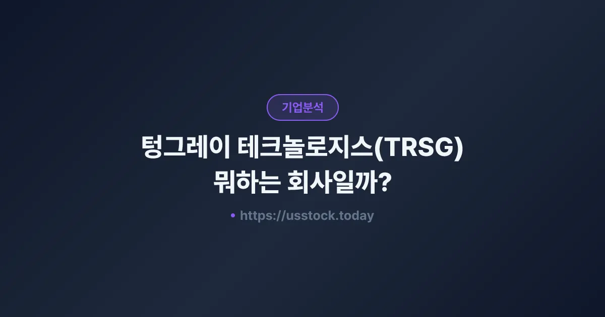 텅그레이 테크놀로지스(TRSG) 뭐하는 회사일까? - 주가 전망·실적·시총·관련주·본사 총정리
