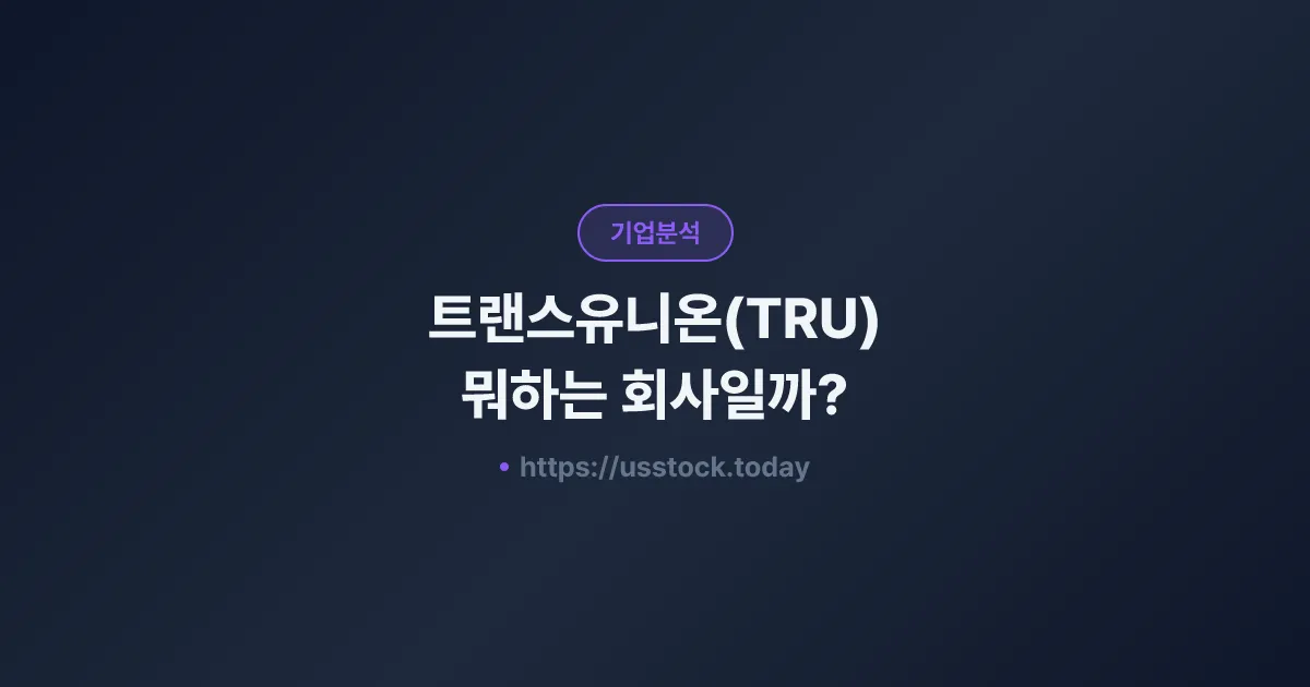 트랜스유니온(TRU) 뭐하는 회사일까? - 주가 전망·실적·시총·관련주·본사 총정리