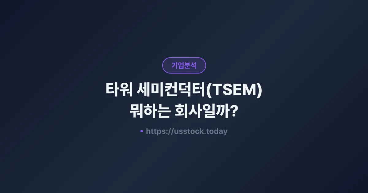 타워 세미컨덕터(TSEM) 뭐하는 회사일까? - 주가 전망·실적·시총·관련주·본사 총정리