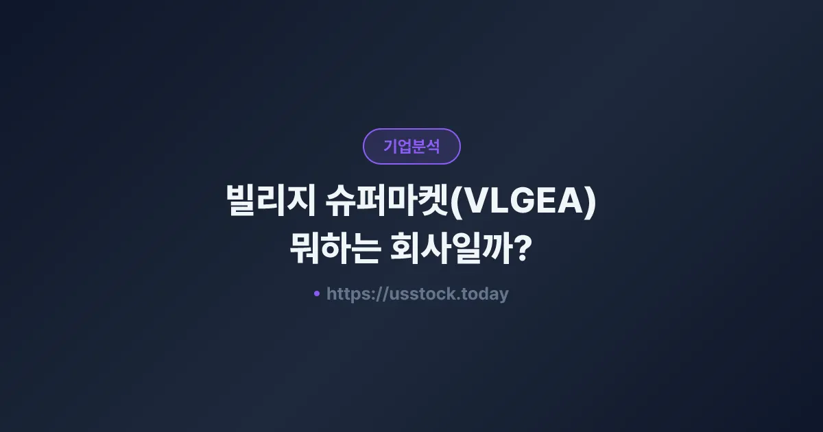 빌리지 슈퍼마켓(VLGEA) 뭐하는 회사일까? - 주가 전망·실적·시총·관련주·본사 총정리
