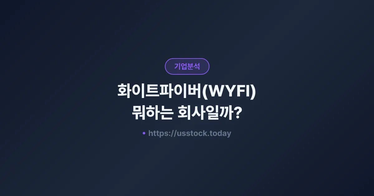 화이트파이버(WYFI) 뭐하는 회사일까? - 주가 전망·실적·시총·관련주·본사 총정리