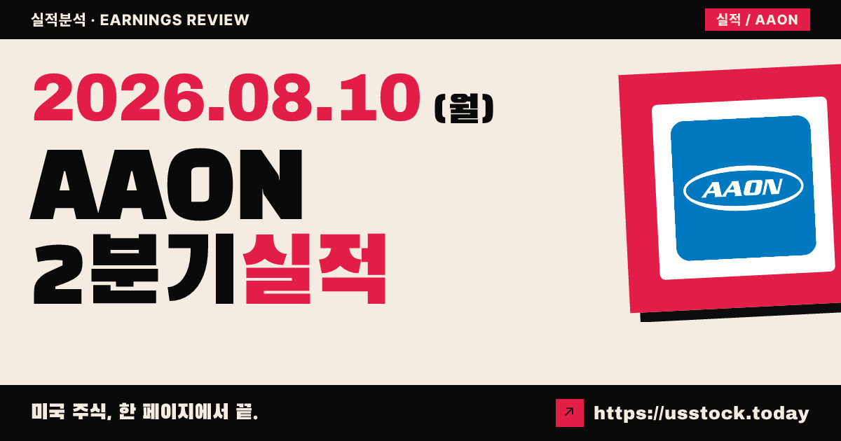 아온($AAON) 2026년 2분기 실적 분석 — 매출·조정 EPS 모두 예상 상회, 마진 가이던스 하향에 주가 약세
