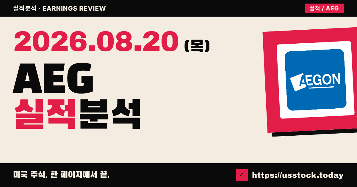 에이곤($AEG) 2026년 상반기 실적 분석 — 영업이익 증가·주주환원 확대에도 시간외 하락