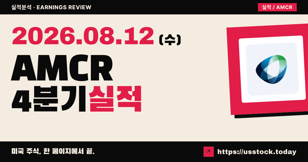 아마크($AMCR) 2026년 4분기 실적 분석 — 매출·조정 주당순이익 예상 상회, 시간외 소폭 약세