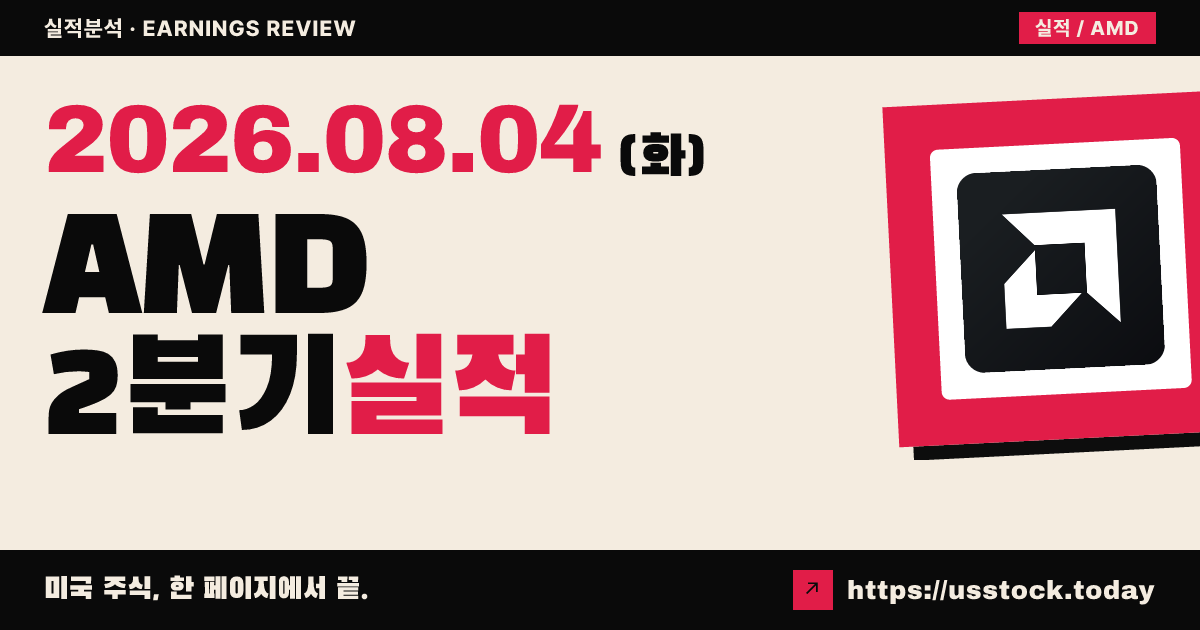 어드밴스트마이크로즈($AMD) 2026년 2분기 실적 분석 — 매출·조정 주당순이익 예상 상회에도 시간외 약세