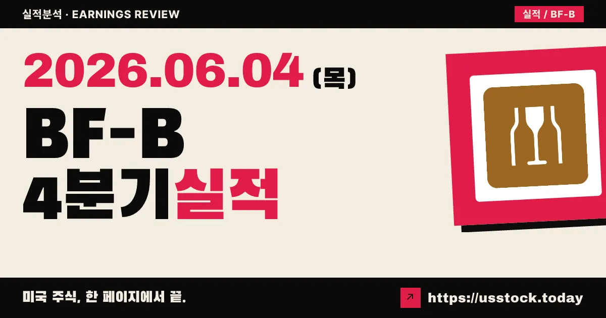 브라운포먼(BF-B) 2026 회계연도 4분기 실적 분석 — 매출은 예상 상회, 손상차손에 EPS 쇼크