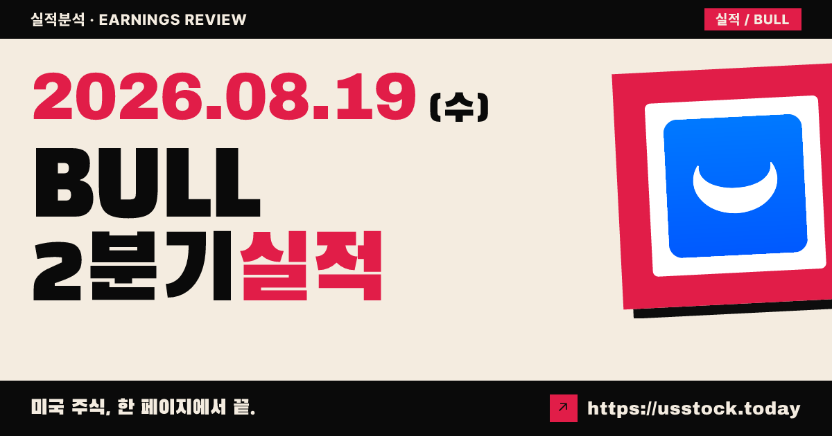 웹울($BULL) 2026년 2분기 실적 분석 — 매출 상회·가이던스 미제시