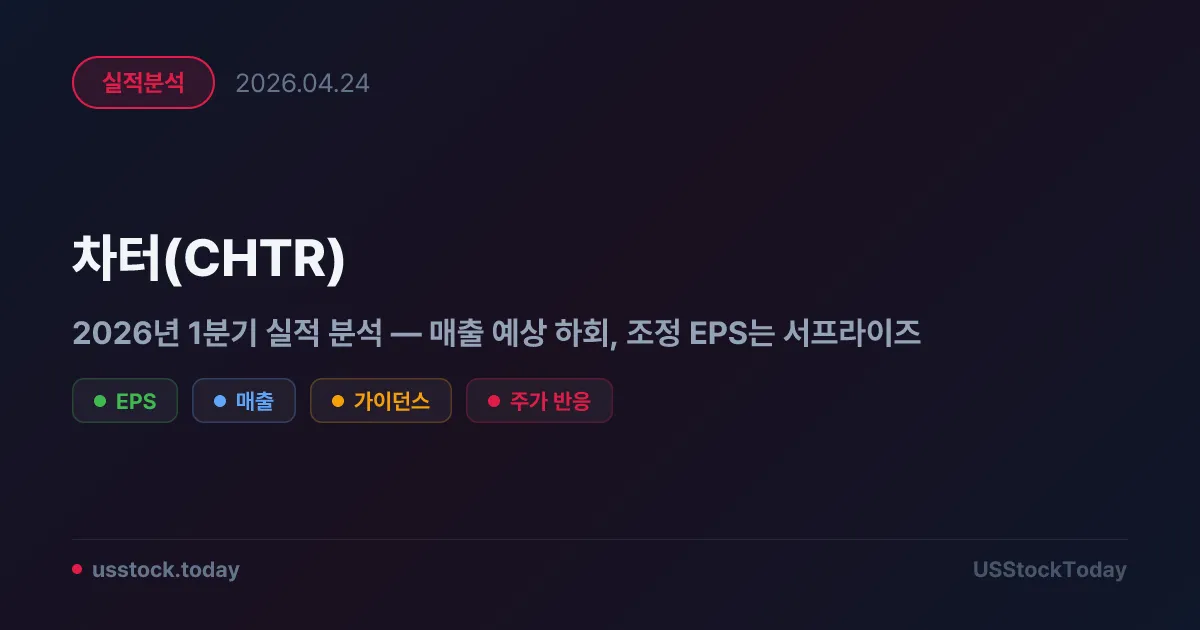 차터(CHTR) 2026년 1분기 실적 분석 — 매출 예상 하회, 조정 EPS는 서프라이즈