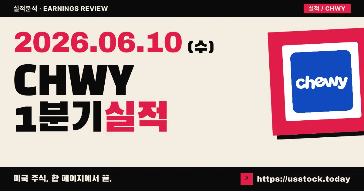 츄이(CHWY) 2026 회계연도 1분기 실적 분석 — EPS·매출 동반 Beat, 연간 가이던스 상향
