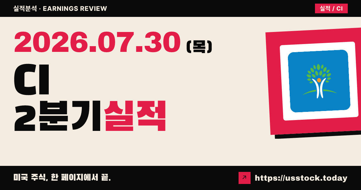 시그나 그룹($CI) 2026년 2분기 실적 분석 — 조정 주당순이익·매출 모두 예상 상회, 연간 전망 소폭 상향