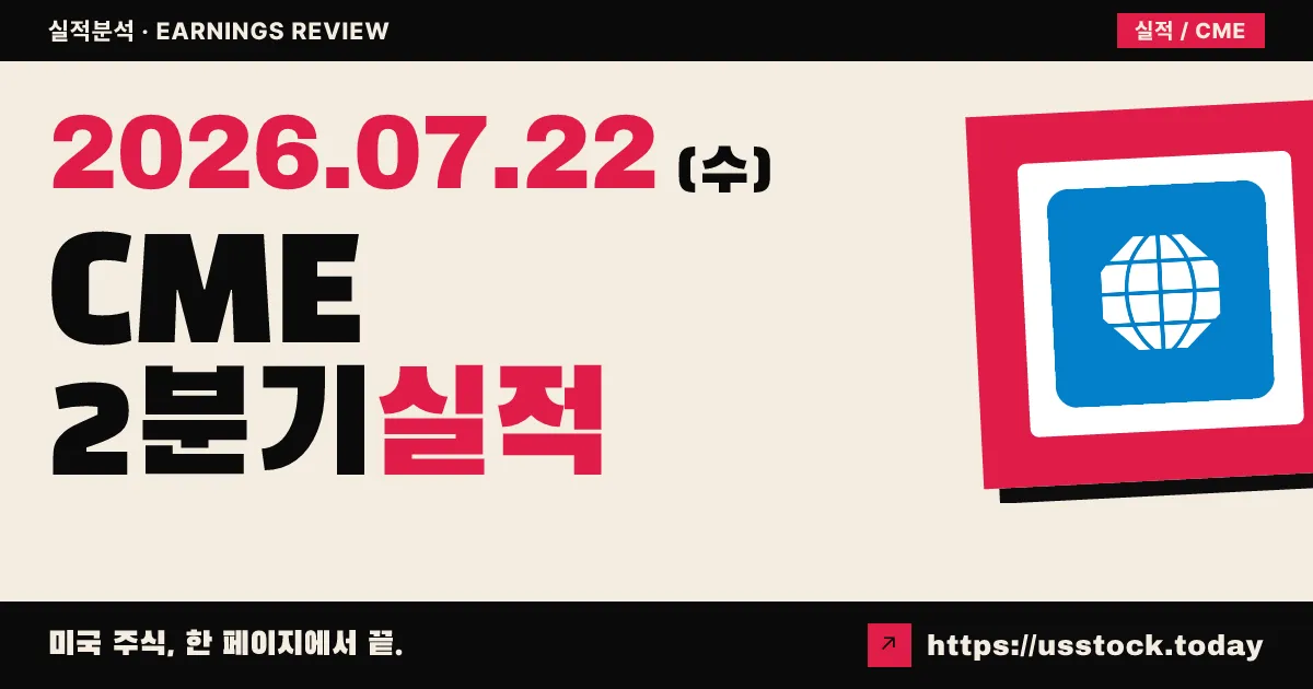 씨엠이그룹($CME) 2026년 2분기 실적 분석 — 매출 사상 최대급, 조정 EPS 컨센서스 부합