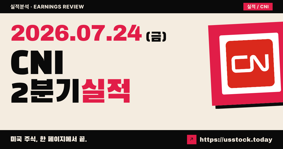 캐나다 내셔널 레일웨이($CNI) 2026년 2분기 실적 분석 — 조정 주당순이익 예상 상회·연간 가이던스 상향