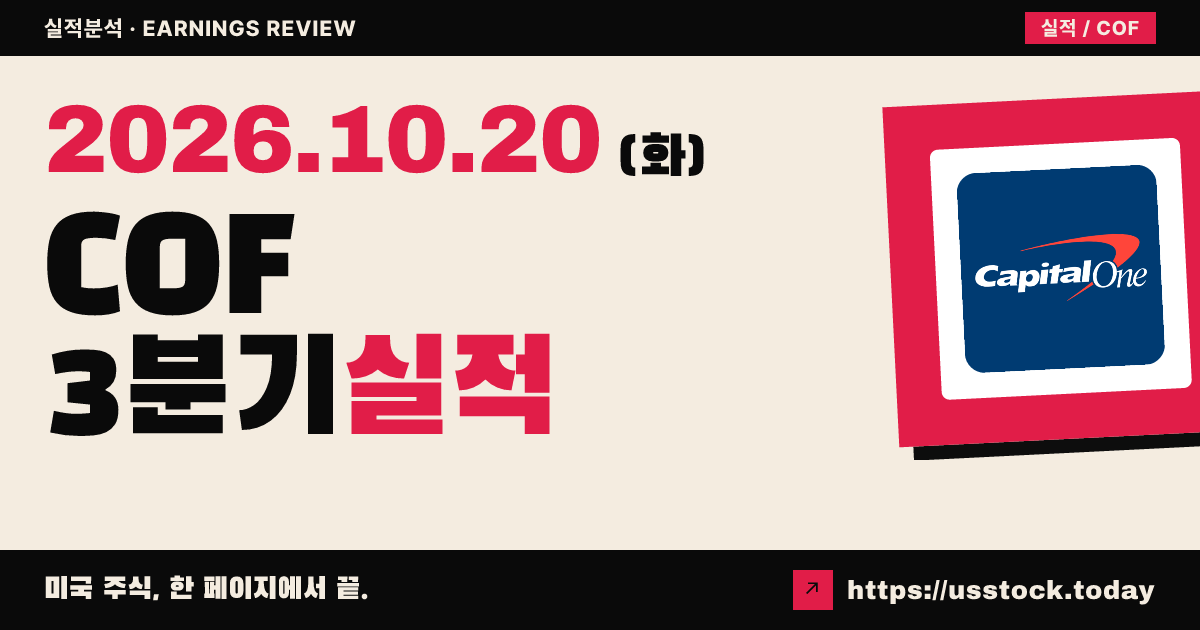 캐피탈원($COF) 2026회계연도 3분기 실적 분석: 조정 주당순이익·매출 상회