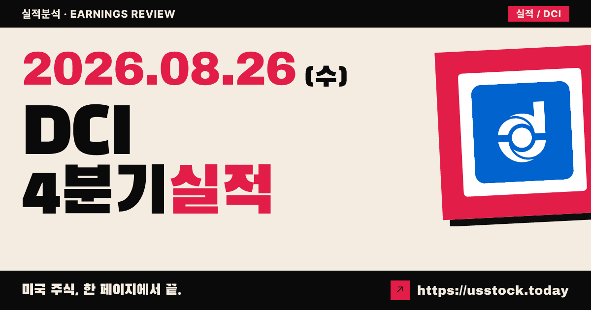 도널드슨($DCI) 2026회계연도 4분기 실적 분석 — 조정 EPS·매출 동반 상회, 시간외 강세
