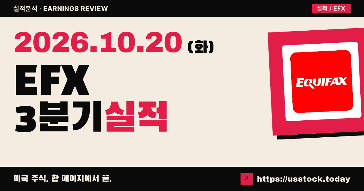 이퀴팩스($EFX) 2026년 3분기 실적 분석: 조정 주당순이익 상회 · 연간 매출 가이던스 하향