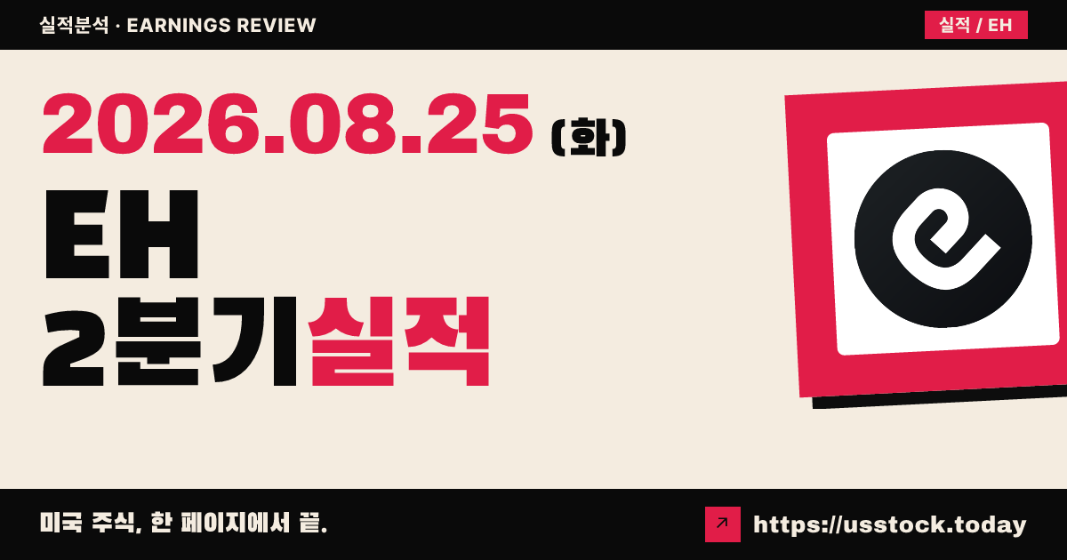 이항홀딩스($EH) 2026년 2분기 실적 분석 — 매출 예상 하회·연간 가이던스 철회, 시간외 소폭 반등