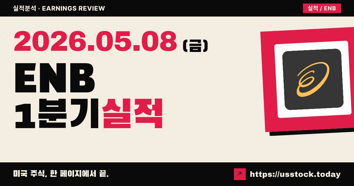 엔브리지(ENB) 2026년 1분기 실적 분석 — 조정 EPS 서프라이즈, 가이던스 재확인·백로그 400억 달러