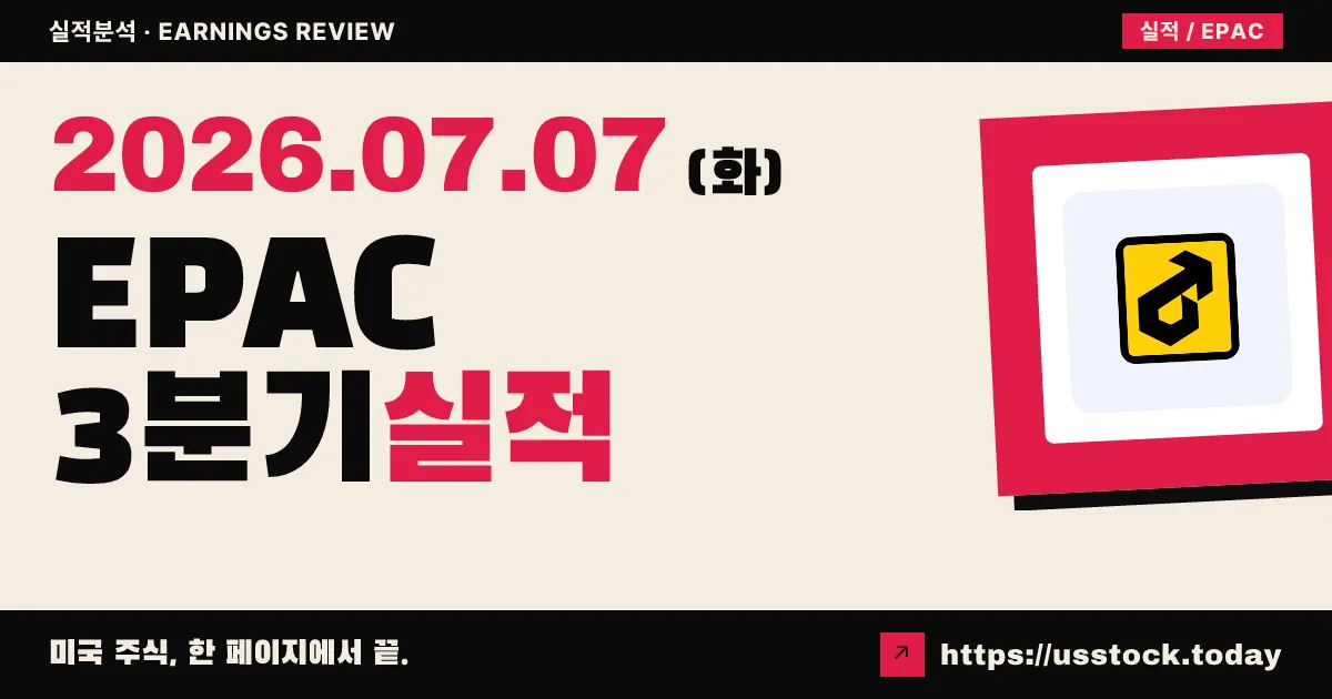 에너팩 툴 그룹($EPAC) 2026회계연도 3분기 실적 분석 — 매출·EPS 모두 예상 상회했지만 가이던스 하향