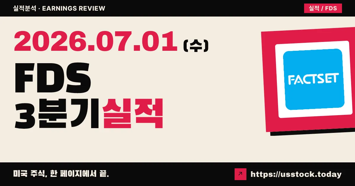팩트셋(FDS) 2026 회계연도 3분기 실적 분석 — 조정 EPS·매출 서프라이즈, GAAP 이익·마진은 하락