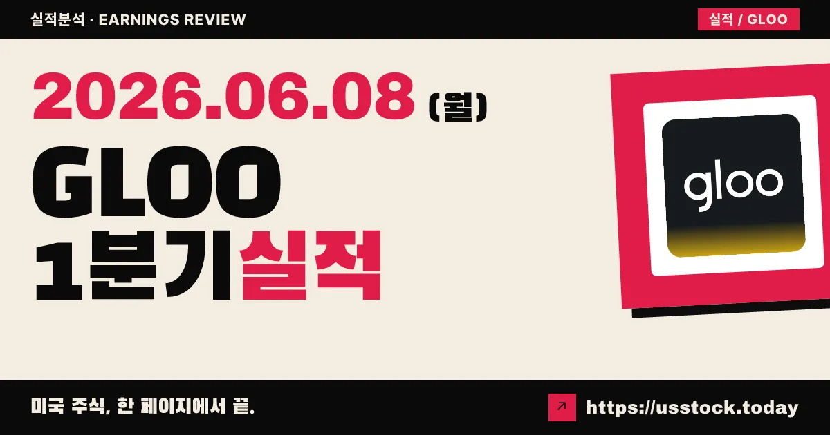 글루홀딩스(GLOO) 2026년 1분기 실적 분석 — 매출 238% 급증·가이던스 상향, EPS는 컨센서스 하회