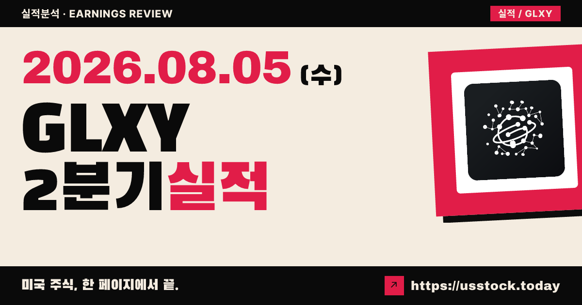 갤럭시 디지털($GLXY) 2026년 2분기 실적 분석 — 조정 주당순이익 예상 상회, 매출 미스·시간외 약세
