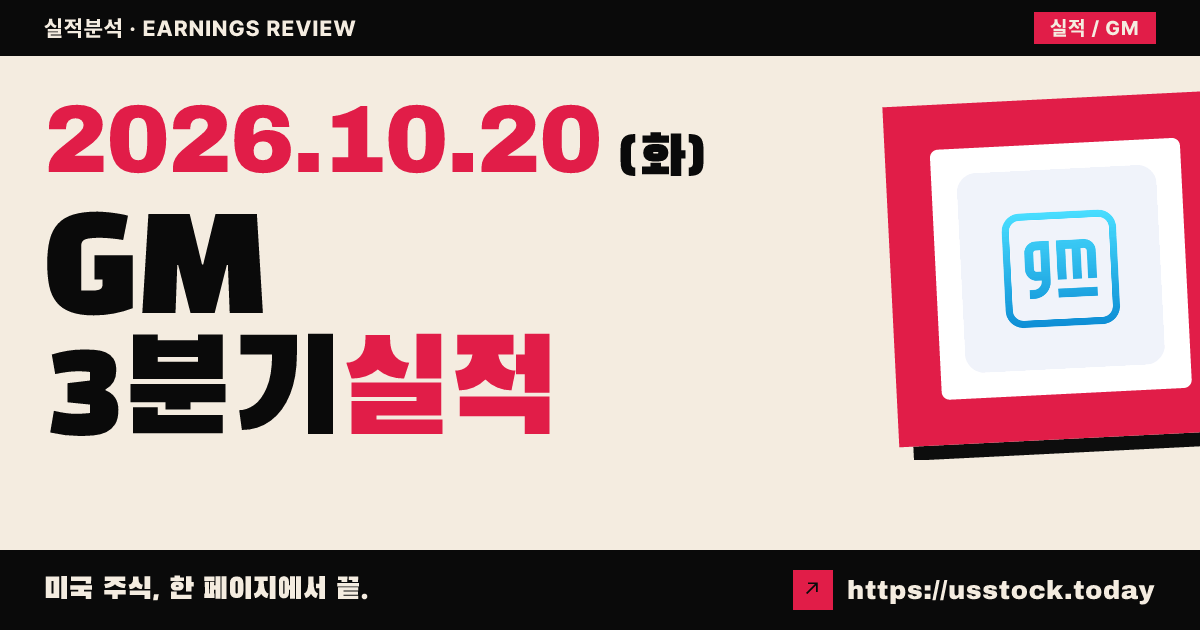 제너럴모터스($GM) 2026회계연도 3분기 실적 분석: 매출·조정 EPS 상회, 시간외 하락