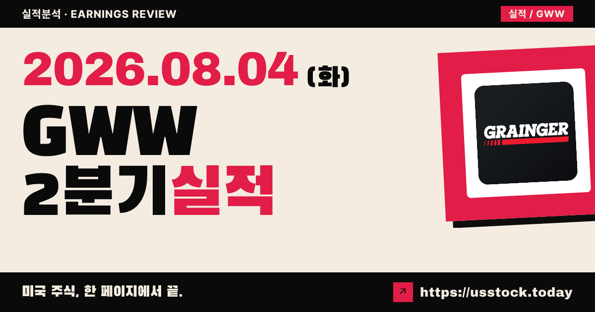 그레인저($GWW) 2026년 2분기 실적 분석 — EPS·매출 예상 상회, 연간 가이던스 상향