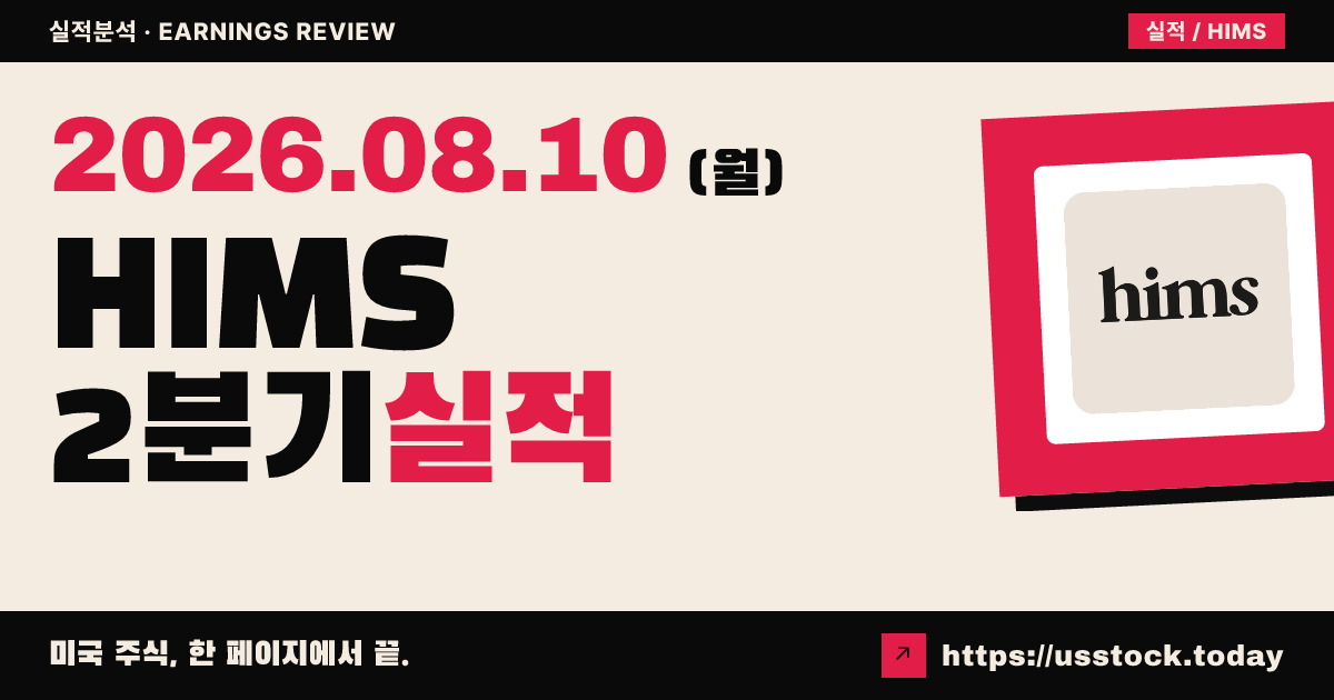 히즈앤어스헬스($HIMS) 2026년 2분기 실적 분석 — 매출 상회·연간 가이던스 상향에도 이익 악화로 시간외 약세