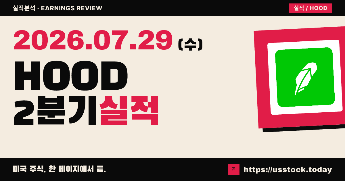 로빈후드($HOOD) 2026년 2분기 실적 분석 — 매출·주당순이익 예상 상회에도 시간외 약세