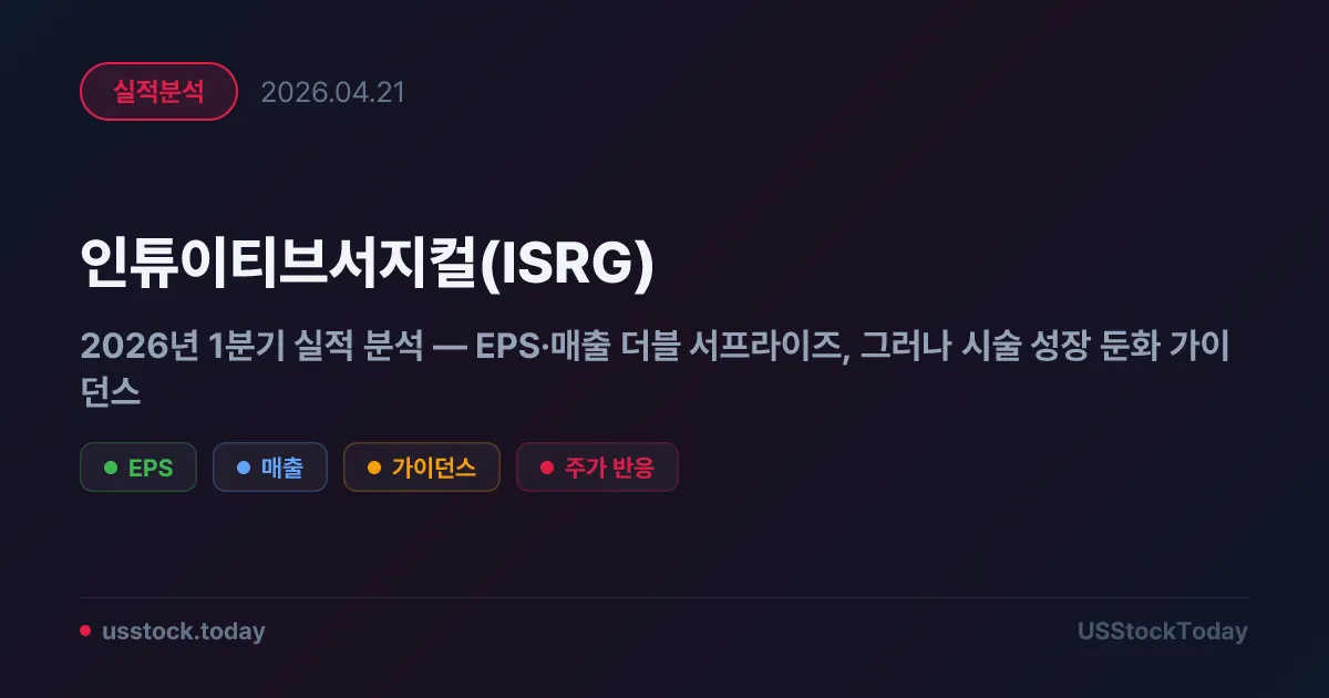 인튜이티브서지컬(ISRG) 2026년 1분기 실적 분석 — EPS·매출 더블 서프라이즈, 그러나 시술 성장 둔화 가이던스