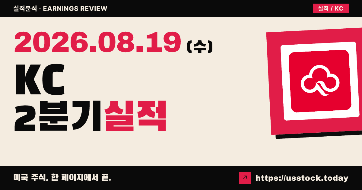 킹소프트 클라우드 홀딩스($KC) 2026년 2분기 실적 분석 — 매출 예상 상회·첫 영업흑자, 시간외 강세