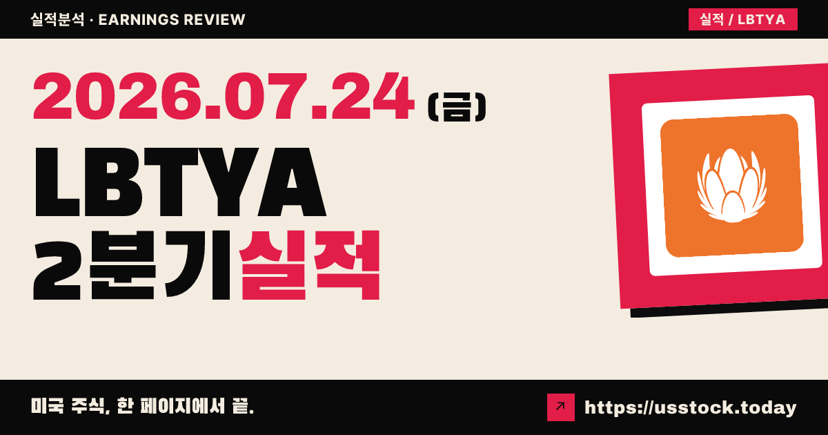 리버티글로벌($LBTYA) 2026년 2분기 실적 분석 — 매출 7.7% 감소했지만 순손실 대폭 축소·연말 현금목표 상향