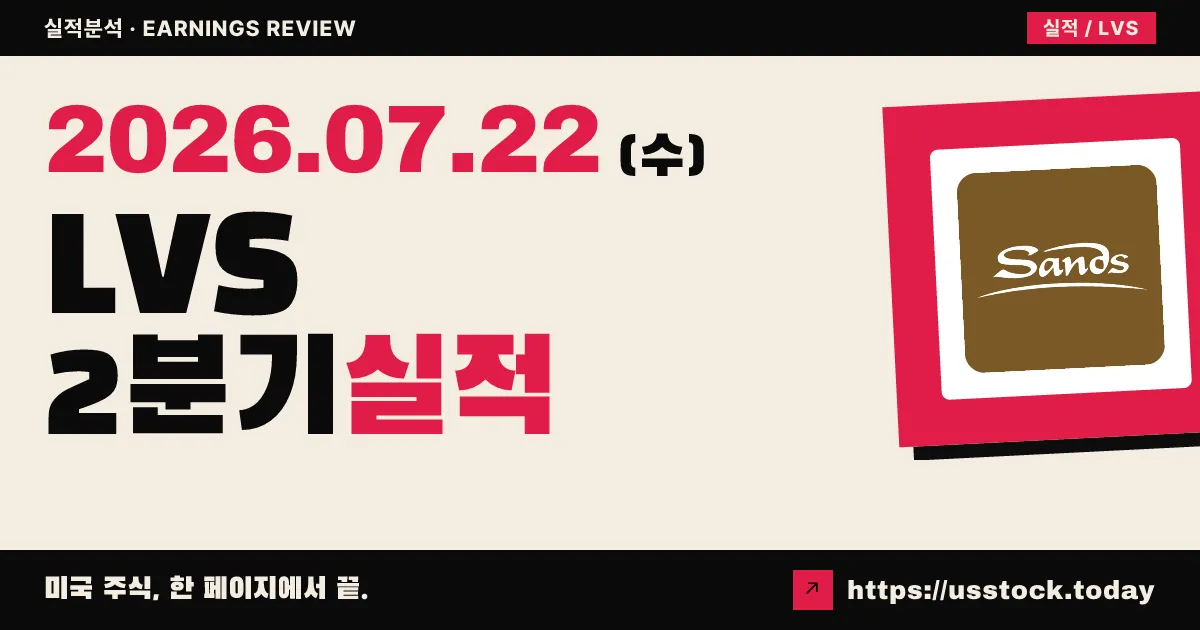 라스베이거스 샌즈($LVS) 2026년 2분기 실적 분석 — 매출·이익 모두 예상 하회한 '미스', 대신 자사주 매입 확대