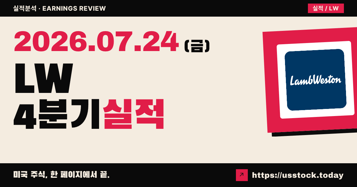 램 웨스턴 홀딩스($LW) 2026 회계연도 4분기 실적 분석 — 발표 직후 확정 수치 집계 전(전망치 기준 정리)