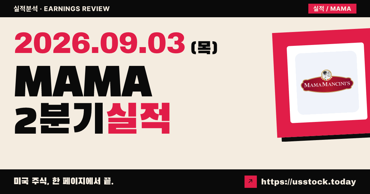 마마스 크레이션즈($MAMA) 2027회계연도 2분기 실적 분석 · 매출 예상 상회·EPS 부합