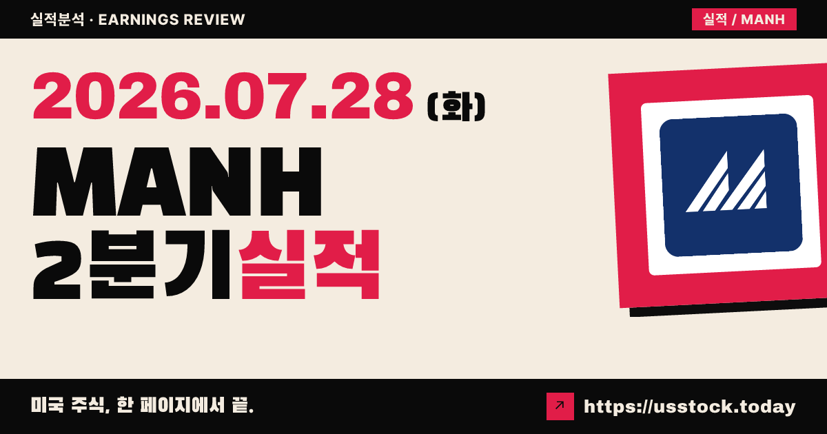 맨해튼 어소시에이츠($MANH) 2026년 2분기 실적 분석 — 매출·EPS 동시 상회, 연간 가이던스 상향에 시간외 10% 급등