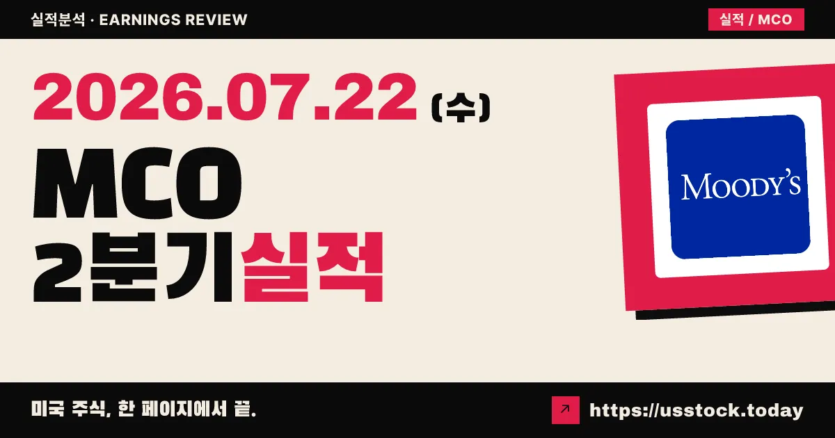 무디스($MCO) 2026년 2분기 실적 분석 — 예상 상회 Beat·발행량 사상 첫 2조 달러·연간 전망은 유지