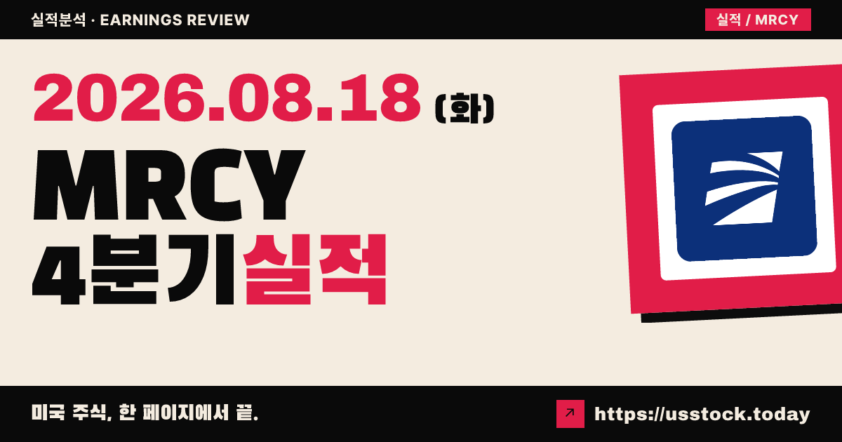 머큐리 시스템즈($MRCY) 2026회계연도 4분기 실적 분석 — 매출 Beat·조정 EPS Miss·시간외 급락