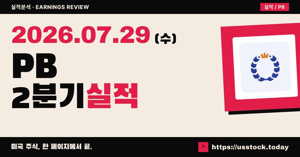 프로스퍼리티 뱅크쉐어즈($PB) 2026년 2분기 실적 분석 — 조정 주당순이익·매출 모두 상회, 스텔라 합병 완료